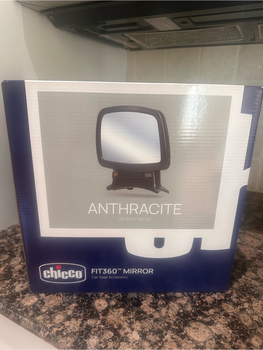 NWT New in Box Chicco FIT360° Car Seat Mirror — Dark Gray/Anthracite